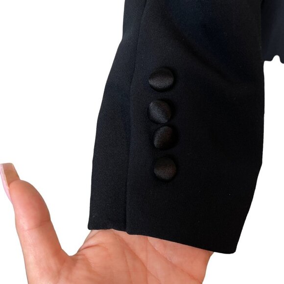 Jason Wu Tuxedo Satin Shawl Collar One Button Blazer Jacket Black Size XS - Picture 7 of 12
